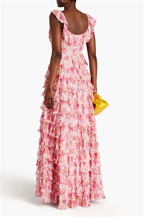 Floral Georgette Tiered Ruffle Dress 